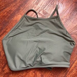 NWT Aerie Green Halter Swim Top Size Large